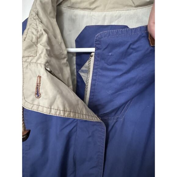 VTG London Fog Classic Parka Type Jacket X-Small Regular Blue Missing Button XS - Picture 3 of 7